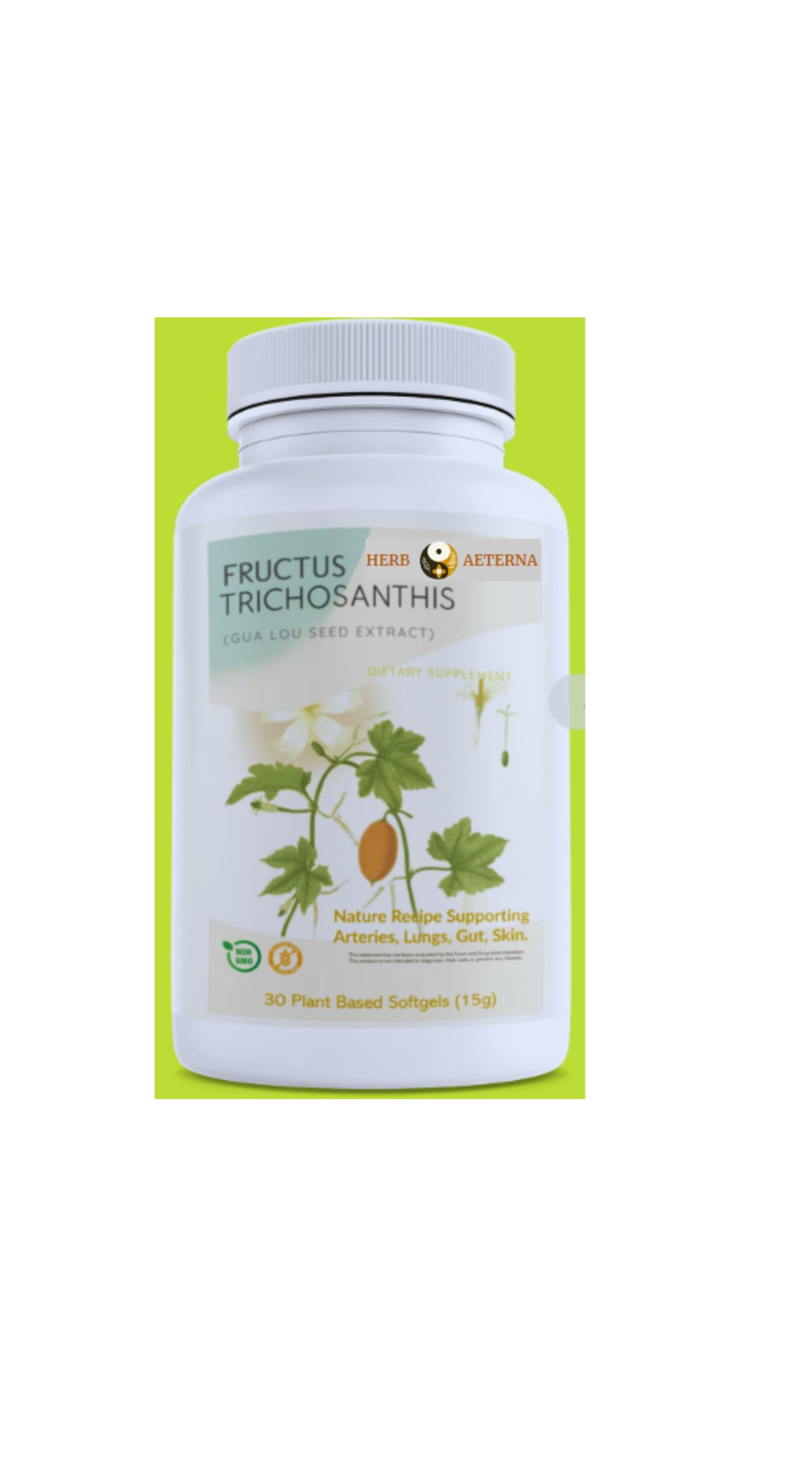 Herb Aeterna Fructus Trichosanthis (Gua Lou Seed Extract) Dietary Supplement, 30 Plant Based Capsules (15 g), Non-GMO